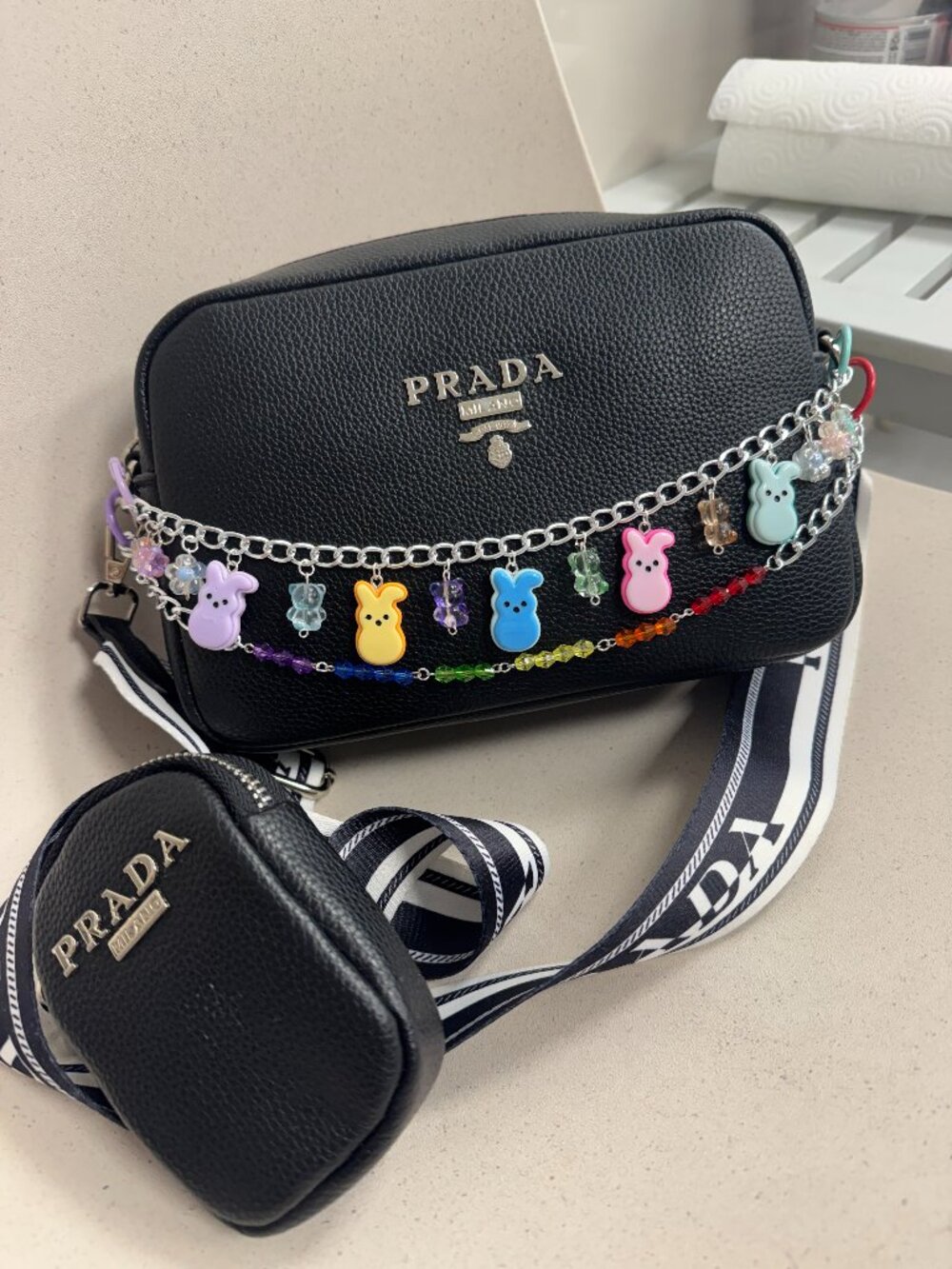 Pastel Bunny Bag Charm